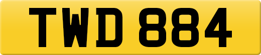 TWD 884 private number plate